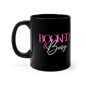 Booked & Busy Black mug 11oz