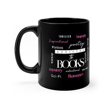 Load image into Gallery viewer, &quot;Addicted To Books&quot; All over printed Black mug 11oz
